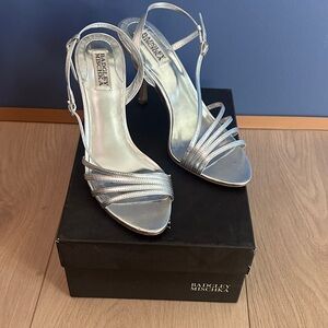 Badgley Mischka Metallic Silver Heels